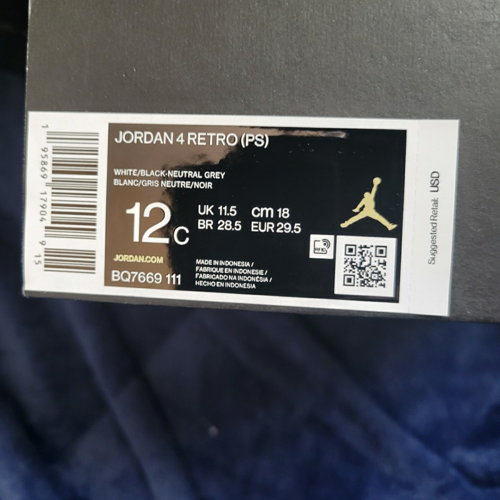 Jordan 4 Retro PS in White and Black